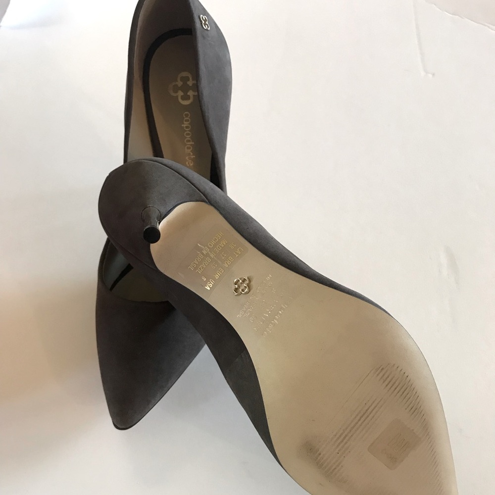 Capodarte size 39 grey suede with metal heels